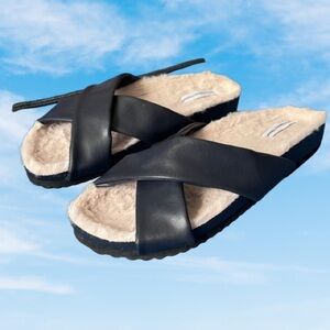 Rebecca Minkoff Dark Blue Cross-Strap Sandals